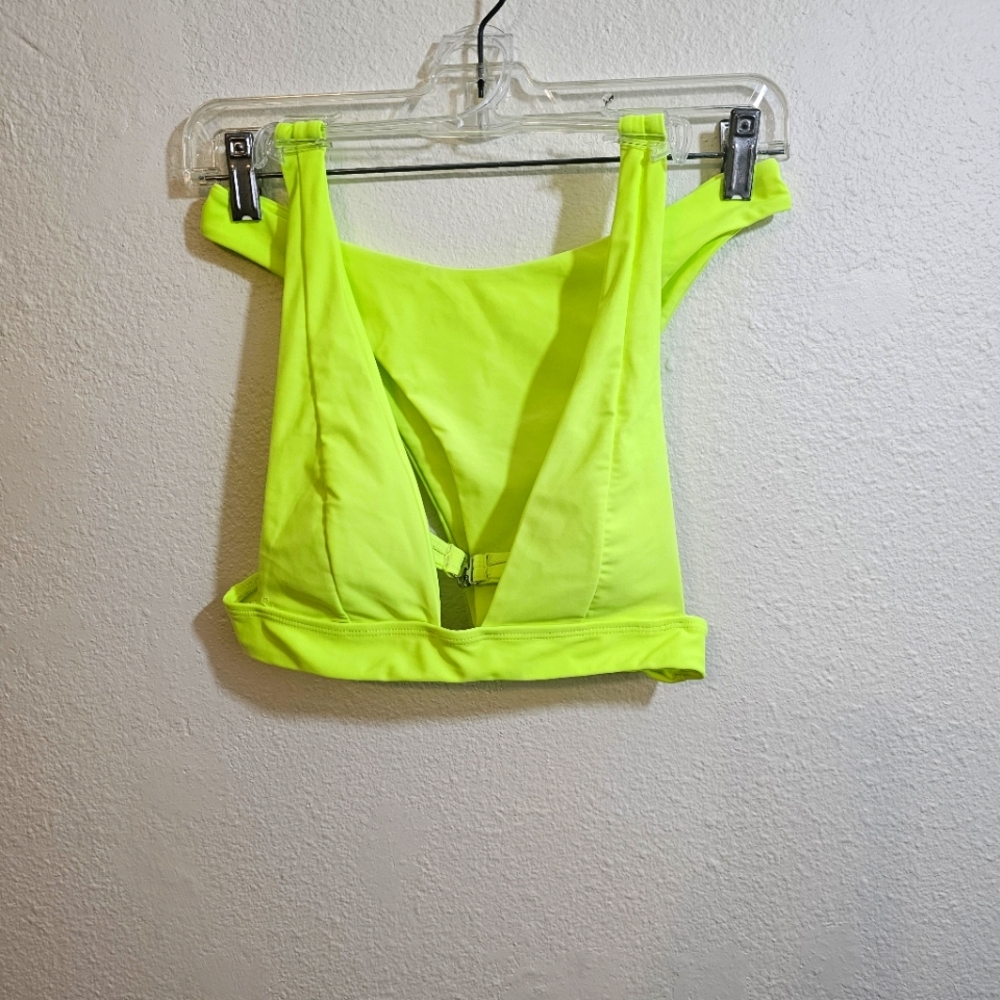 The Wildflower Shop Neon Yellow Mischel Triangle Bikini Size Medium NWOT